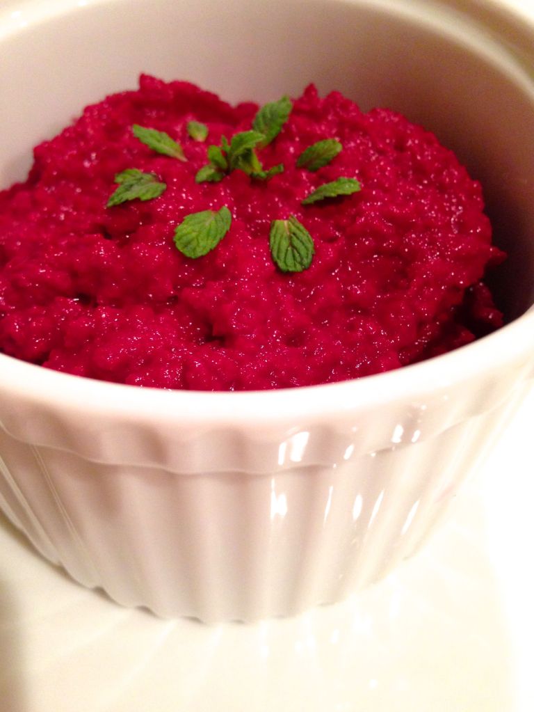 Beet of My Heart Hummus with Micro-Mint